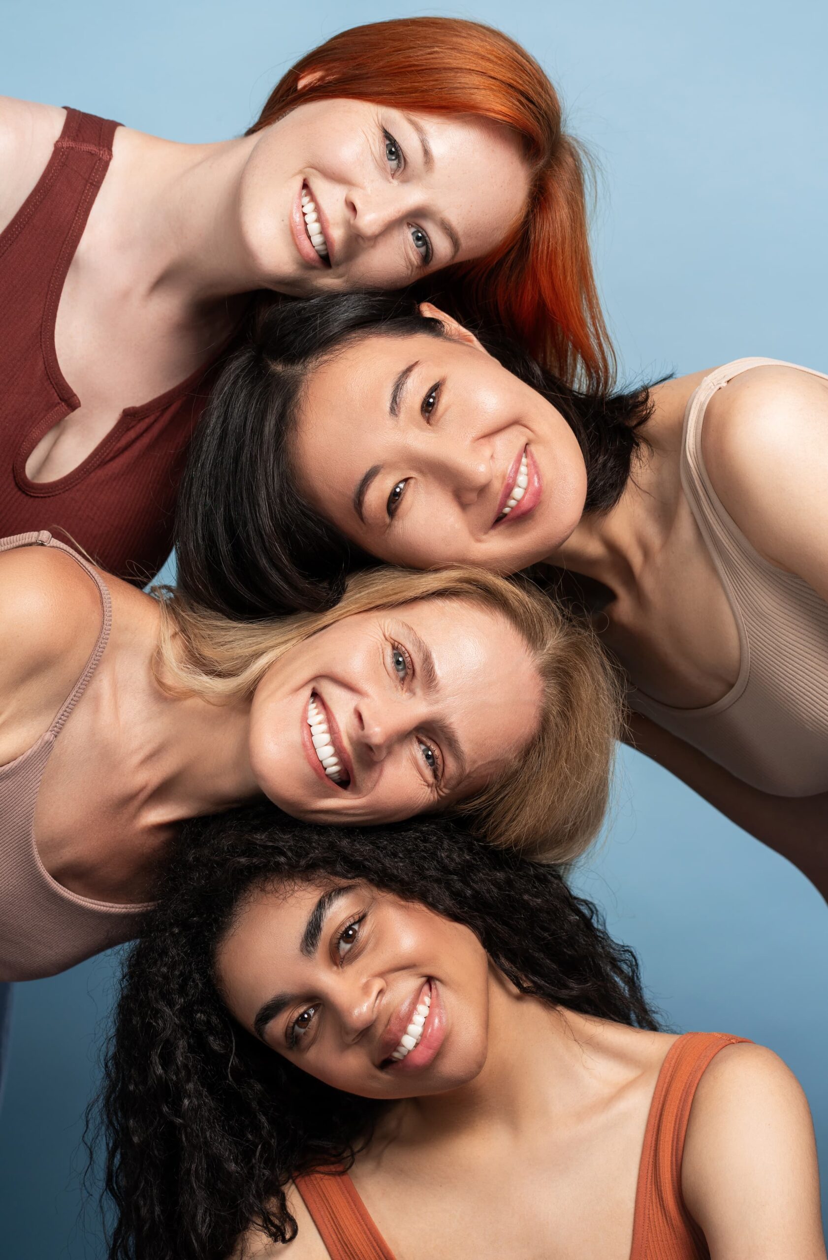 portrait of smiling diverse women